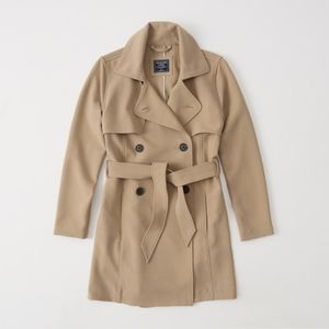 NEW Abercrombie XL drapey trench coat light brown